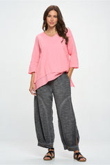 Lightweight Voile Double Layer Tunic in Strawberry Banana - V320-STR