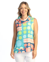 Crinkle Cowl Neck Top- VC1