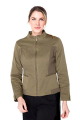 Fitted Zip-Front Jacket in Olive - 42641-OLV