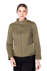 Stretch Cotton Fitted Jacket in Olive - 42641-OLV - Size M Only!