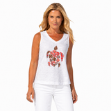 Patchwork Mosaic Turtle Graphic Tank - 41414