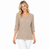 Lightweight Waffle Top in Soy Latte - C691-SOY