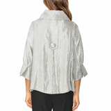 Elegant Three-Button Jacket in Silvery Taupe - 7639J