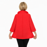 Textured Blouse/Jacket in True Red - 3075SOL-TRD