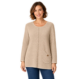 Waffle-Knit Cotton Tunic in Soy Latte - FW136-SL