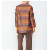 Multi-Stripe Jacquard One-Button Jacket - 6646J-ORG