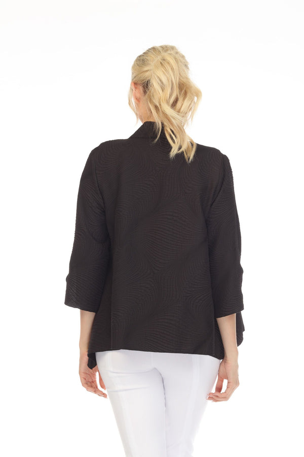 IC Collection Textured Open Front Cardigan in Black - 5741J-BLK