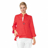 Textured One-Button Jacket in Red - 6288J-RD