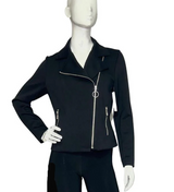 Ponte Knit Motto Jacket in Black - Dallas-BLK