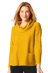 Textured Cowl Neck Pocket Top - 16010 - Size XS Only!