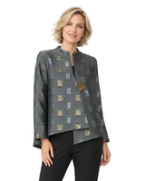 Just In! Metallic Geometric Jacquard Jacket - 8236J