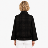 Tonal Textured Zip-Front Jacket in Black - 5046