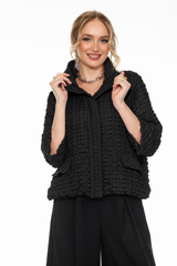 Crinkle Texture Zip-Front Jacket - 4062