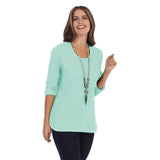 Lightweight Waffle Top in Aquatic - C691-AQUA