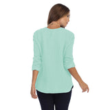 Cotton Waffle Top in Aquatic - C691-AQUA