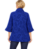 Soft Jacquard Swirl Jacket in Royal Blue - 4339-ROY