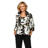 Elegant Floral Jacquard Jacket - 7766J