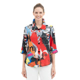 Colorful Collage-Print Blouse - 7115