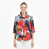 Colorful Collage-Print Blouse - 7115