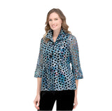 Holographic & Sequin Short Jacket in Blue - 400-BLU