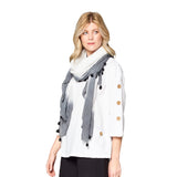 Seersucker Brush Dye Cotton Top in White - CS111-WHT