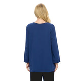 Contrast Stripe Tunic Top in Navy - CS385-NVY - Size S