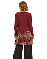 Mixed Media Crinkled-Knit Tunic - CM63901