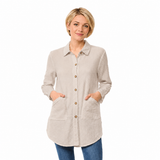 Lightweight Waffle Shirt Jacket in Flax - LW110-FLX
