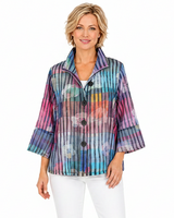 Lightweight Floral & Stripe Print Jacket - 5060
