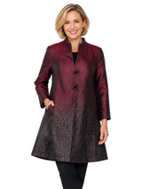 Just In! Textured Jacquard Ombre Shimmer Jacket in Wine - 7956J
