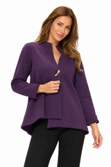 Asymmetric Stretch-Knit Jacket in Purple - JT409-PPL