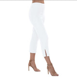"Sidney" Pull-On Capri in White - SID-WT