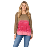 Dip-Dye Cotton Knit Top - 45134