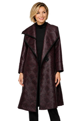 Just In! Textured Jacquard Jacket in Wine & Black - 7343J