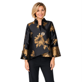 Just In! Metallic Gold Floral Jacquard Statement Jacket - 8207J