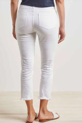 Stretch Denim Capri Jean in White- 11177-WT - Size 16 Only!