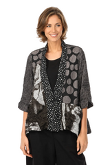 Just In! Abstract Print Crinkled Jacket - 4276