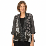 Just In! Abstract Print Crinkled Jacket - 4276
