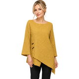 Jacquard Asymmetric Tunic in Gold - 7361T-GLD - Size L Only!