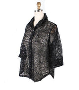 Soutache & Sequin on Black Mesh - 7102-BLK - Size XS