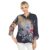 Citron Floral Ombre Print Blouse - 1213GOH