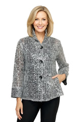Sequin Embellished Mesh Jacket - 2465