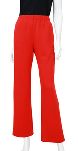 Techno-Knit Straight Leg Pant with Soft Flare in Red - 4561P-RD - Size L Only!