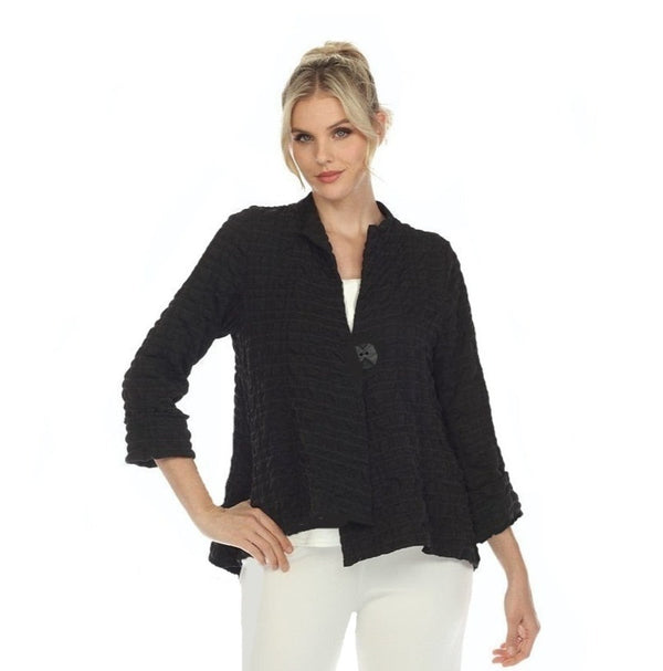 IC Collection Solid Asymmetric Jacket in Black - 4507J-BLK - Sizes L & XXL Only!