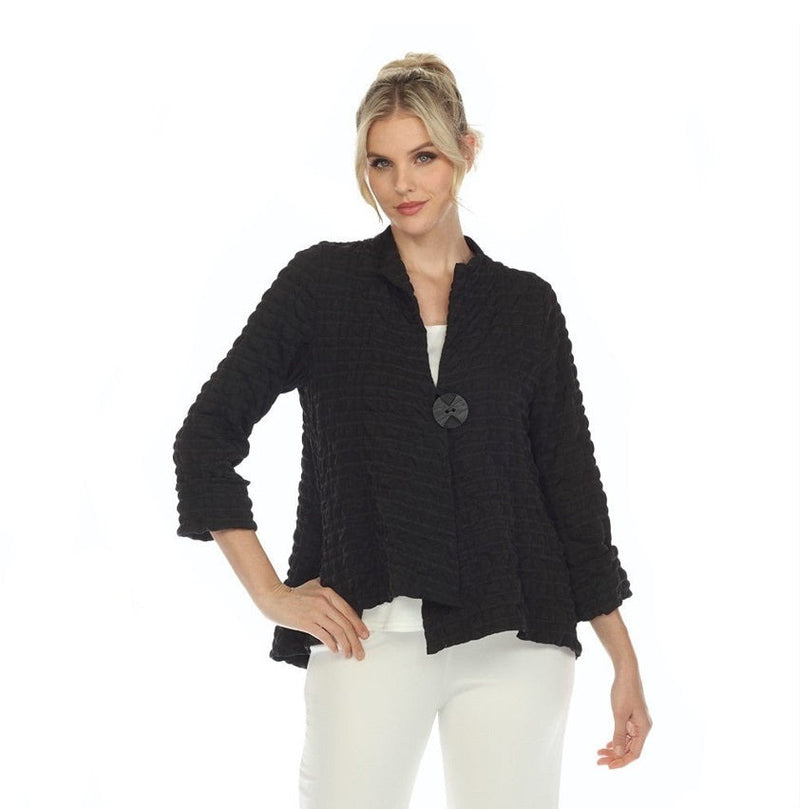 IC Collection Solid Asymmetric Jacket in Black - 4507J-BLK - Sizes L & XXL Only!