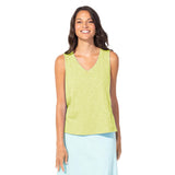 Textured Peruvian Cotton V-Neck Tank - 10014