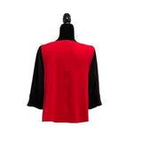 Textured Colorblock Top in Red & Black- 3252