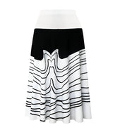 Valentina Geometric-Print Pull-On Skirt in Black & White - 32882-SKRT