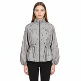 Artful Geometric Cut-Out Zip-Front Jacket - 5048