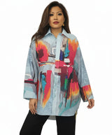 Gerard Inspired Abstract Big Shirt in Cotton - FCBS196-GE